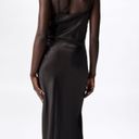 ZARA Brown Satin Effect Midi Dress Sz M Photo 5