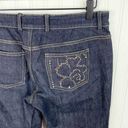 St. John  Dark Wash Denim Rhinestone Jewel Flower Back Pockets Women's Size 4 Photo 4