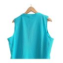 Westport  Crochet Eyelet Tank Teal Blue Button Front Plus Size XL Photo 5