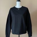 Elan  | Black Puff Sleeve Raw Hem Sweatshirt Sz M Photo 0