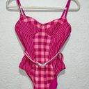 Solid & Striped  Spencer Orchid Pink Gingham Belted One-Piece Swimsuit Photo 4