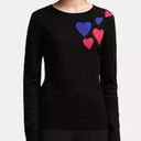 DKNY  Black Heart Print Valentines Day Crew Neck Sweater Photo 0