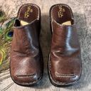 sbicca  of CA Womens Leather Mules sz 7.5 Heeled Slide Shoes Brown Boho Cottage Photo 0