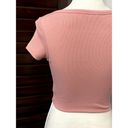 Better Be  Womens Cardigan Sweater Taupe Pink Short Sleeve V Neck Ribbed Knit S Photo 4