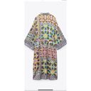 ZARA  Satin Effect Printed Belted Kimono Robe Photo 8