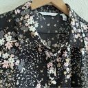 Isaac Mizrahi  Floral Button Front Collar Blouse Top Shirt Dark Floral Modest 10 Photo 1