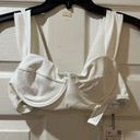 ZARA  | Vacation Coastal Chic White Bathing Suit Top Balconette Thick Straps Photo 0