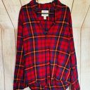 st. john's bay St. John’s Bay Red Oversized Flannel Large Check Size Medium Photo 4