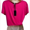 H:ours  Revolve hot pink shirt sleeve crop tee Photo 3