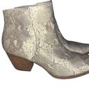 Coconuts by Matisse Astoria pointed toe stacked block heel bootie cream & gold 8 Photo 1