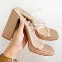 Steve Madden  Nude Clear Strappy High Heels Size 8.5 Photo 0