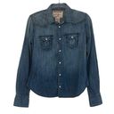 True Religion  Women's Blue Georgia Denim Shirt Photo 2