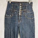 Mudd  Super Ribcage High Button Fly Wide Flare Leg Denim Jeans‎ JRS Size 5 Photo 2