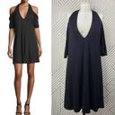 Haute Hippie  Cold-Shoulder Jersey Mini Dress Black Photo 1