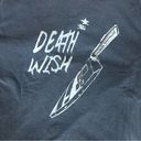Wish Death  Distressed Collar Graphic Tee Photo 2