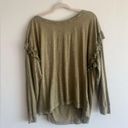 Pilcro  M Green Long Sleeve Ruffle Blouse Photo 5