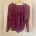 Pilcro  Ruffled Raglan Thermal Top, Berry, XS Photo 4