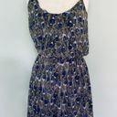 Angie Francescas Collection Black Gray Blue Feather Print Sleeveless Dress Photo 0