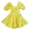 Tanya Taylor  Carly Tie Back Cotton Minidress Lemon Zist Photo 3