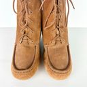 Michael Kors  Lace Up Wedge Suede Leather Booties Brown Women's Size 10 Photo 5