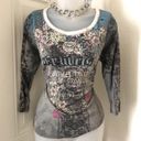 NWT Vanilla Sugar Edgy grunge 2000s Y2K grunge top with a floral, skull, angel, and rose design Measurement in pics Multi Size M Photo 0