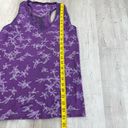 Diesel  Purple Floral Sleeveless Open Racer Back Shimmer Lined Tank Top Photo 7