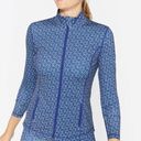 J. McLaughlin Billie Jacket Womens Small Blue Ripple Weave Active Gym Weekend Photo 0