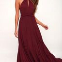 Lulus  burgundy maxi dress Formal Gown Multi-way wear Wedding size Small Photo 0