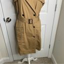 Banana Republic  tan trench double breasted belted sleeveless vest jacket small Photo 1