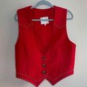 Vintage red denim studded vest Size L Photo 0