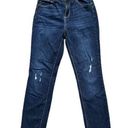 Cello  High Rise Skinny Jeans Frayed Hem Lightly Distressed Size 9 Dark Blue Photo 0