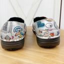 Spring Step  Clogs Ferrara Graffiti Print Slip On Slip Resistant Silver 6 Photo 3