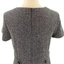 Tahari Black And Gray Boucle Tweed Short Sleeve Sheath Dress Photo 6