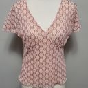 Ny&co NY& peach & brown 90s geo mesh blouse size small Photo 0