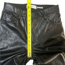 Abercrombie & Fitch  90s Straight Ultra High Rise Black Vegan Leather Womens 4 Photo 5