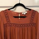 ee:some  Boho Long Bell Sleeve Blouse Burnt Orange Brown Size Medium Photo 1