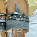 Very G NEW  Rose 2 Gray Canvas Thong Flats with Mixed Faux Leather Straps Photo 5