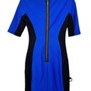 Bisou Bisou  Dress Womens 4 Cobalt Blue Black Contemporary Mini New Photo 1