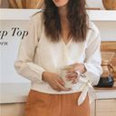 Tribe Alive  • Linen Wrap Top Ivory White Photo 47