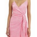 Rails  Pink Gingham Check Malia Linen Blend Wrap Front Tie Strappy Tank Dress M Photo 0