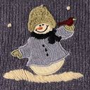 Croft & Barrow Croft Barrow‎ Winter Cardigan Purple Snowman Wool Blend Holiday Christmas XL Photo 2