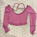 Urban Outfitters Pink Long Sleeve Crop Top Photo 1