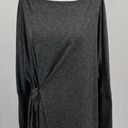 Caslon New  Cozy Knit Long Sleeve Wrap Dress Side Tie Midi Charcoal Grey Photo 4