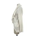 Brochu Walker  White Tencel Linen Open Front Waterfall Blazer Jacket Size Medium Photo 1