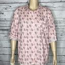 Tommy Hilfiger  NWT 2X Pink - Blue Polka Dot Heart Print Button Down Shirt Top Photo 1