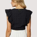 Lost + Wander Arula Black La Luna Eyelet Lace Embroidered Ruffle Blouse A 1X 14 Photo 14