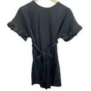 SheIn Romper Womens L Black Wrap Tie Short Flutter Sleeves Casual NEW Photo 0