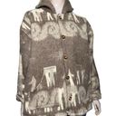 Los Andes Imports Vintage Women’s L Gray Cream Aztec Print Handmade Wool Coat Size L Photo 3