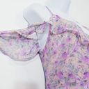 ASTR  the Label Lilac Multi Color Floral High Low Ruffle Dress Cold Dress Photo 4