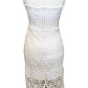 Blue Rain  Lace Sheath Midi Dress Sleeveless V Neck White Size S Bridal Wedding Photo 5